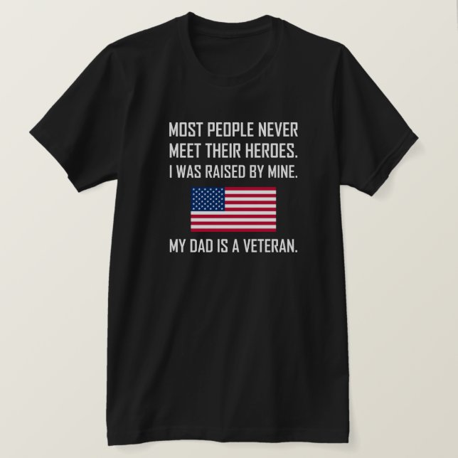 T-shirt Héros de rassemblement mon papa un vétéran (Design devant)
