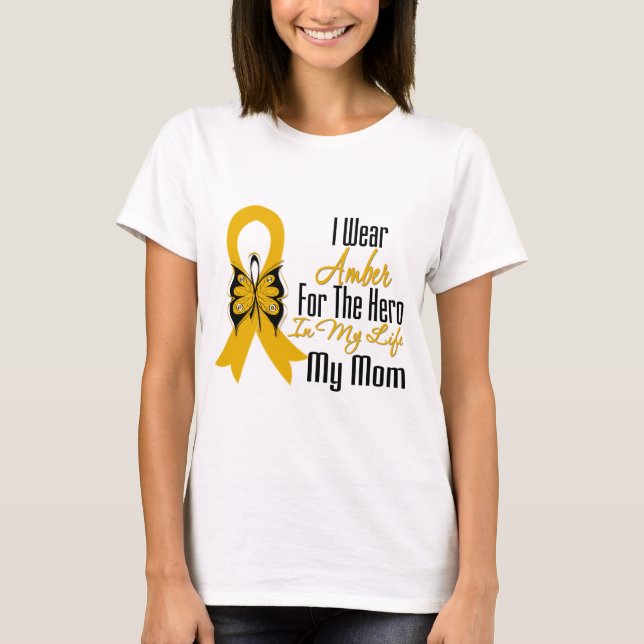 T-shirt Héros de ruban de Cancer d'annexe ma maman (Devant)