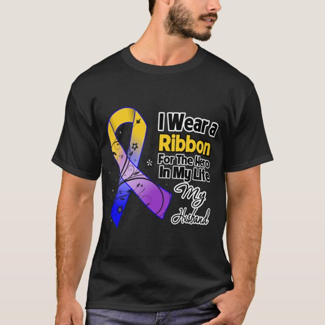 T-shirt Héros du mari dans ma vie Cancer de la vessie (Devant)