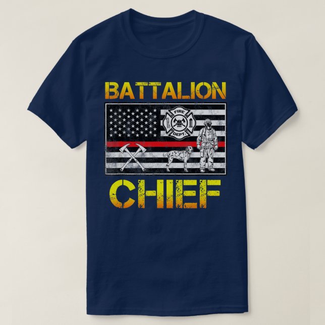 T-shirt Héros en chef des pompiers du Bataillon américain  (Design devant)