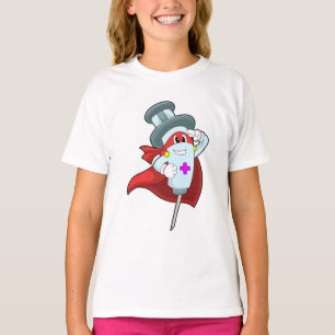 T-shirt Héros en infirmière avec seringue