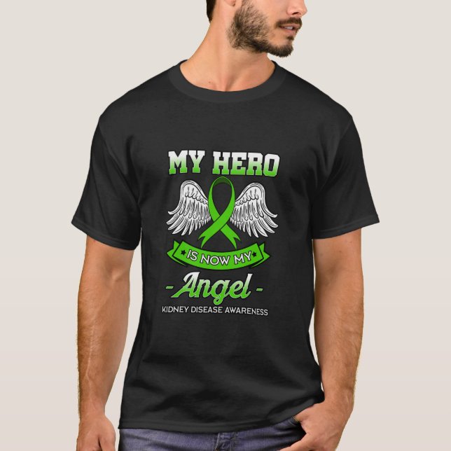 T-shirt Héros Est Maintenant Mon Ange Maladie Du Rein Tran (Devant)