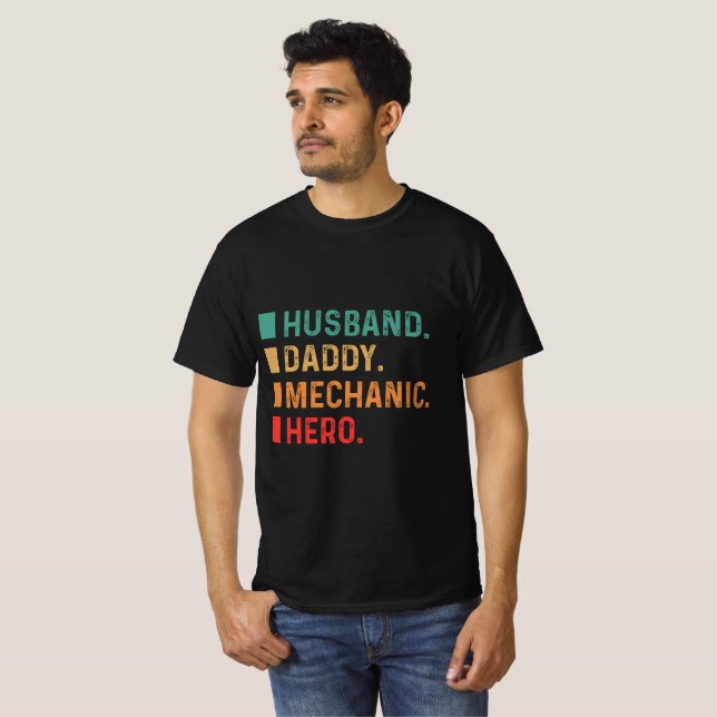 T-shirt Héros mécanicien père mari (Devant entier)