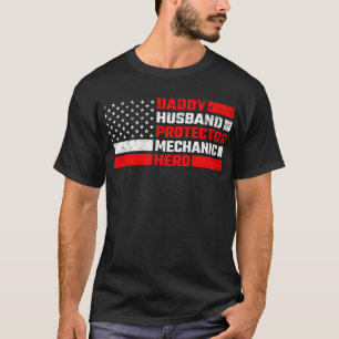T-shirt Héros mécanique du protecteur du mari de papa