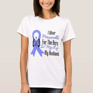 T-shirt Héros oesophagien de ruban de Cancer mon mari
