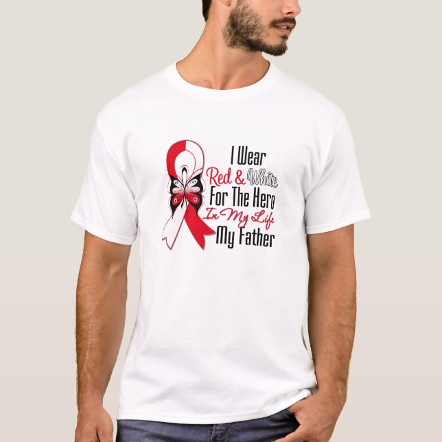 T-shirt Héros oral de ruban de Cancer mon père (Devant)