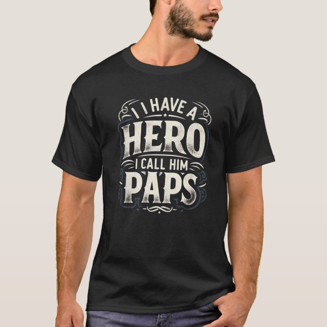 T-shirt Héros Papa Père Fête Cadeau de Fille Fils Femme (Devant)