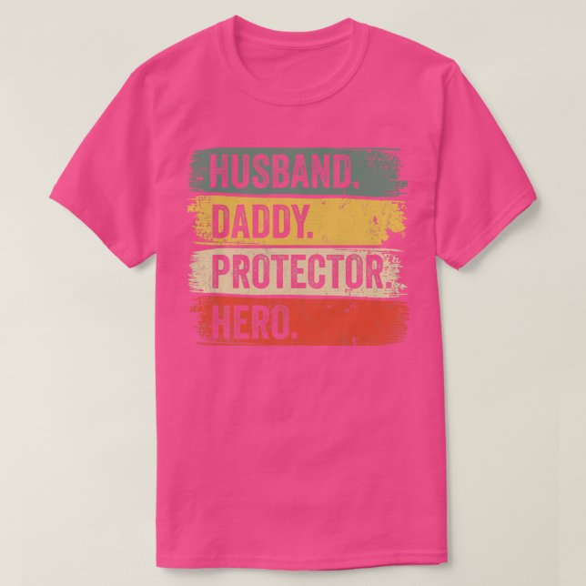 T-shirt Héros protecteur du mari papa (Design devant)