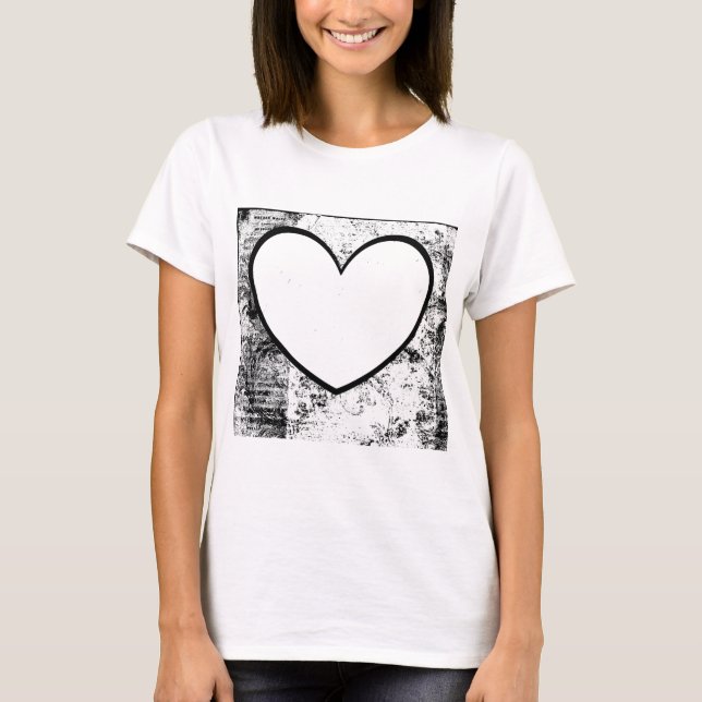 T - Shirt, Herz-Form-Foto-Einsatz T-Shirt (Vorderseite)
