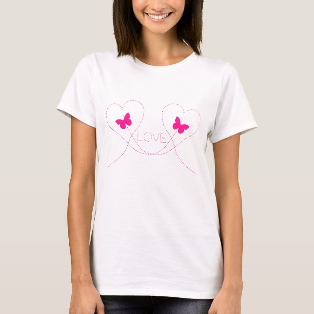 T - Shirt Herz-Liebe-Text - Anpassbar (Vorderseite)