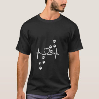 T-shirt Herzlinie Chien Paws Coeur Chien Aimer Idée cadeau