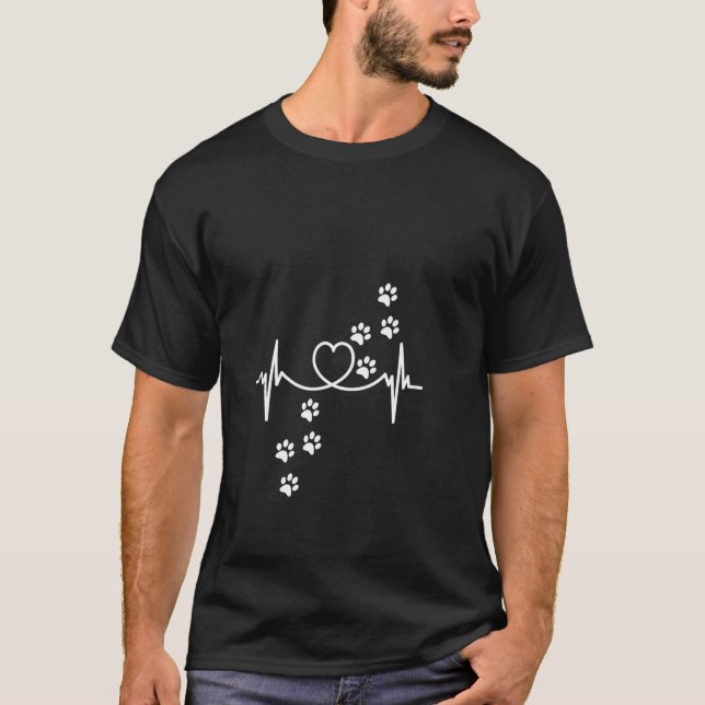 T-shirt Herzlinie Chien Paws Coeur Chien Aimer Idée cadeau (Devant)