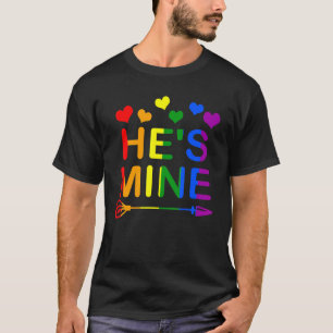 T-shirt Hes Mine Pride Lgbt Drapeau Correspondant Gay Lesb
