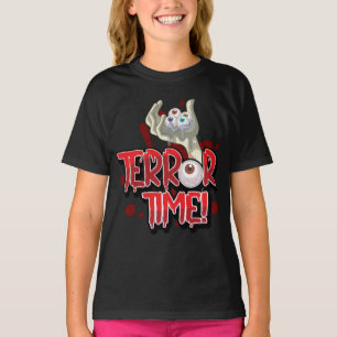 T-shirt Heure de la terreur d'Halloween main Zombie avec l