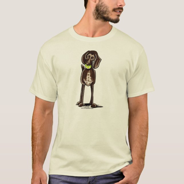 T-shirt Heure de lecture du pointeur court allemand (Devant)