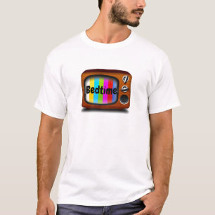T-shirt Heure de nuit du motif d'essai de télévision ré