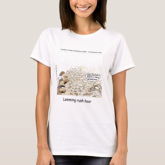 T-shirt Heure de pointe Lemmings amusant (Devant)