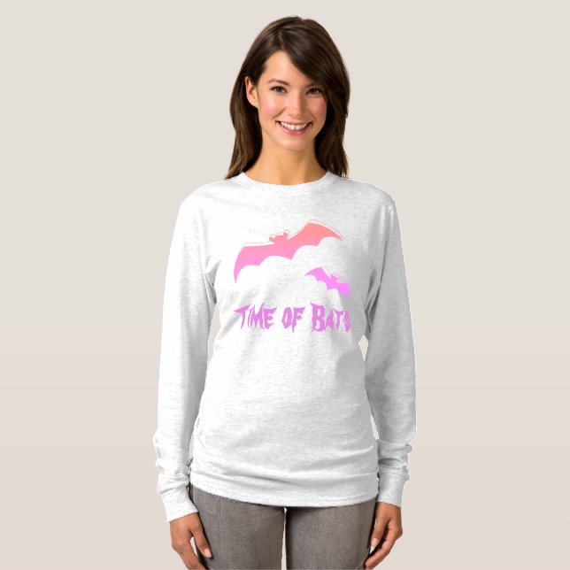T-shirt Heure des chauves-souris - Pink & Purple Abstrait  (Devant entier)