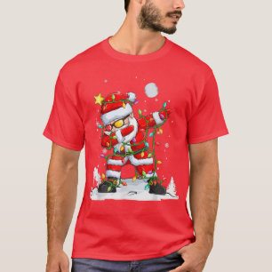 T-shirt Heure d'hiver de neige Fairy Lumières Santa Claus