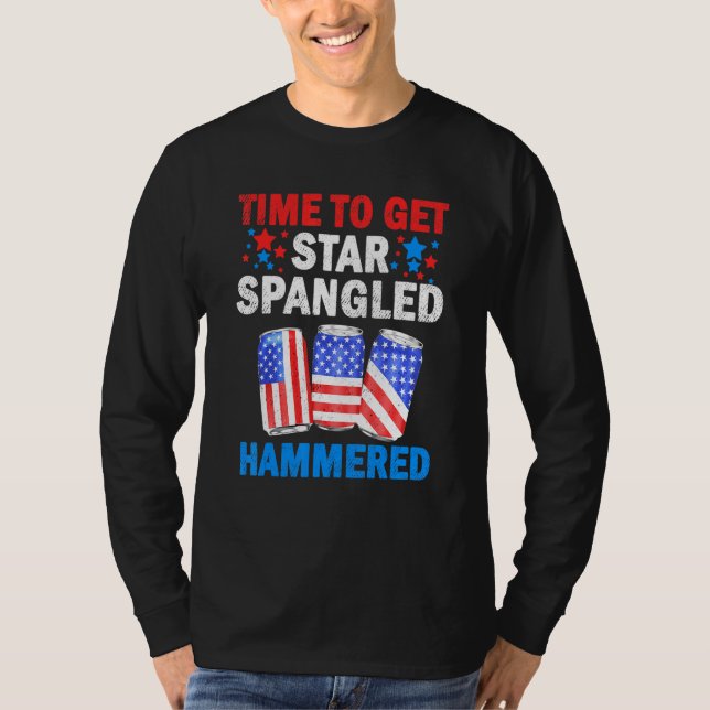 T-shirt Heure D'Obtenir Star Spangled Hammered Bière Usa D (Devant)