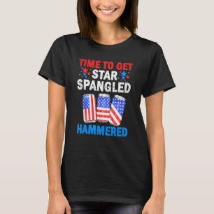 T-shirt Heure D'Obtenir Star Spangled Hammered Bière Usa D