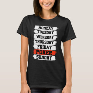 T-shirt Heures de travail Lundi Mercredi Vendredi Samedi L