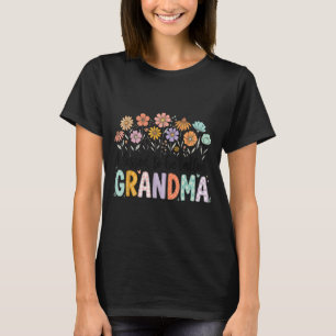T-shirt Heureuse d'être appelée grand-mère fleurs fête des
