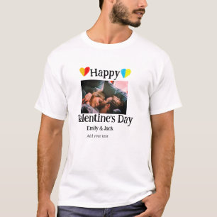 T-shirt Heureuse Sainte-Valentin ajouter nom de couple pho