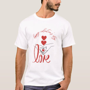 T-shirt Heureuse Sainte-Valentin - Amour- Coeurs & mains