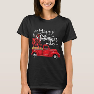 T-shirt Heureuse Sainte-Valentin Camion Rouge Pickup Rouge