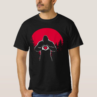 T-shirt Heureuse Sainte-Valentin de coeur Bigfoot Sasquatc