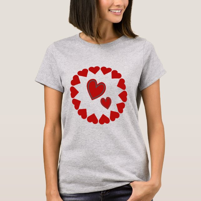 T-shirt Heureuse Sainte-Valentin Heart Red (Devant)