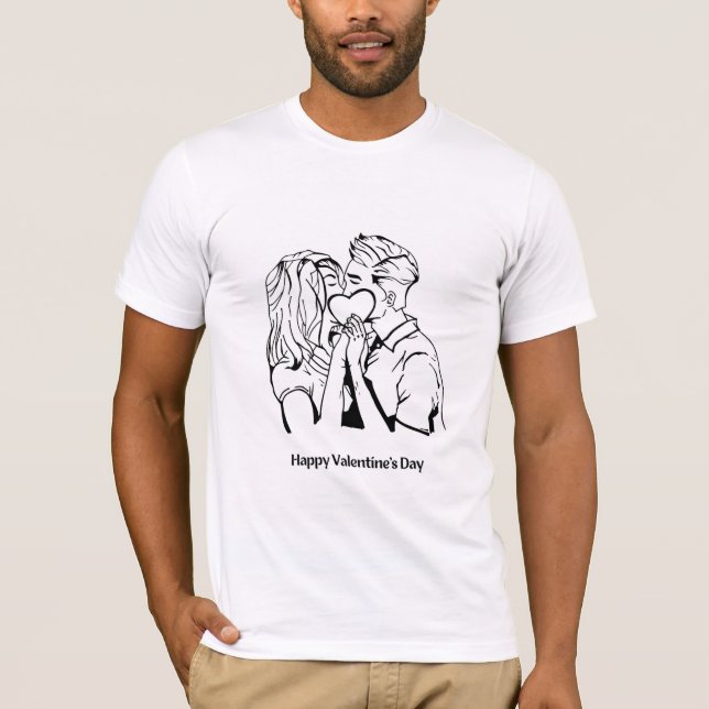 T-shirt Heureuse Sainte-Valentin masculin (Devant)