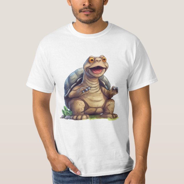 T-shirt Heureuse tortue des Galapagos des îles Galapagos (Devant)