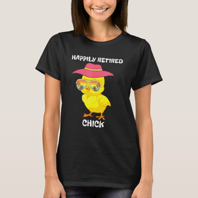 T-shirt Heureusement Retraité Chick Seashore Aller Casquet (Devant)