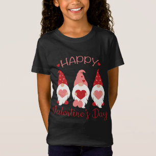 T-Shirt Heureuses Saintes-Valentin Gnomes Red Plaid Hearts