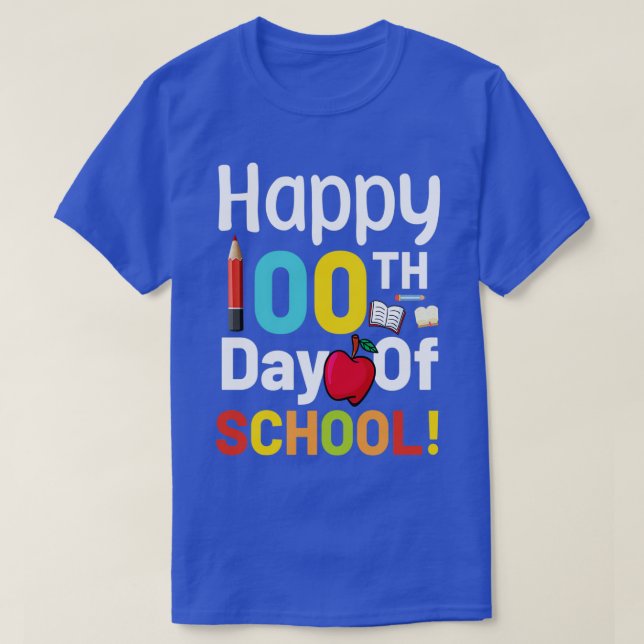 T-SHIRT HEUREUX 100 ÈME JOUR DE L'ÉCOLE 2 (Design devant)