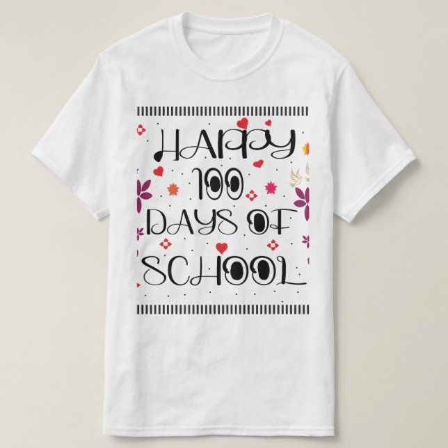 T-SHIRT HEUREUX 100 JOURS D'ÉCOLE (Design devant)