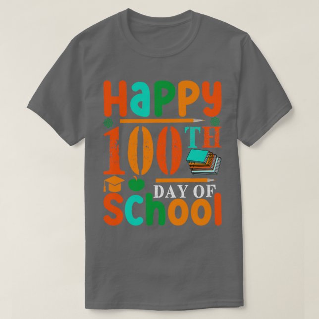 T-shirt heureux 100 jours d'école 48 (Design devant)