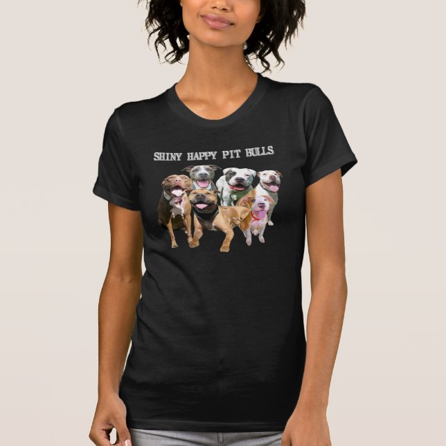 T-shirt heureux brillant d'obscurité de pitbulls (Devant)