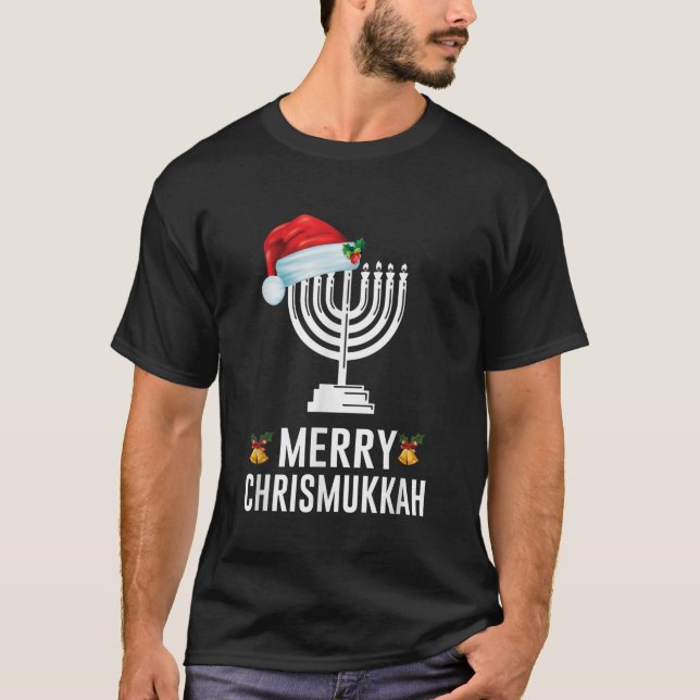 T-shirt Heureux Chrismukkah Funny Hanoukka et Gif de Noël (Devant)