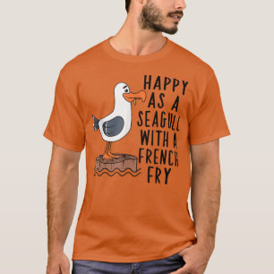 T-shirt Heureux Comme Un Mouette Avec Un Vêtement Français