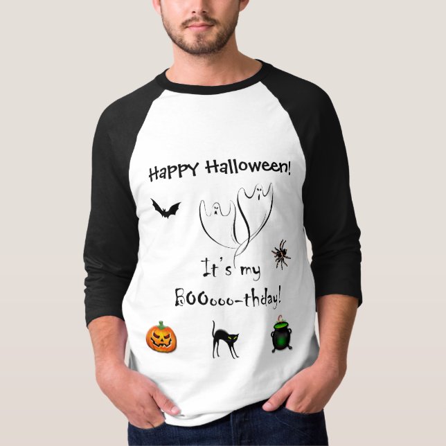 T-shirt heureux de Halloween Booothday (voyez de (Devant)