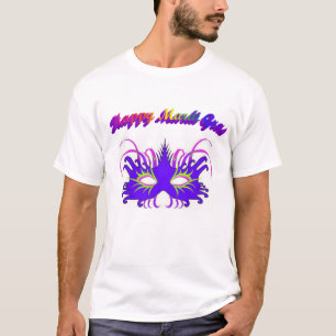 T-shirt heureux de masque de mardi gras