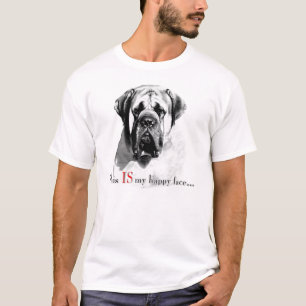 T-shirt heureux de visage de mastiff