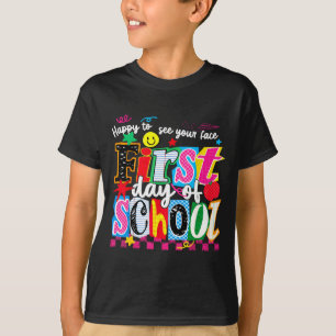 T-shirt Heureux de voir le visage de retour à l'école prem