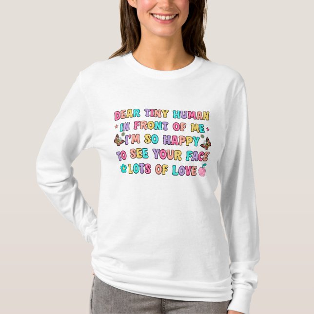 T-shirt Heureux de voir votre professeur de visage (Devant)