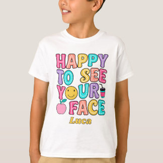 T-shirt Heureux de voir votre visage Professeur Rétro Mign