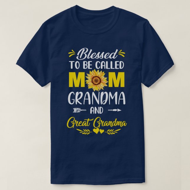 T-shirt Heureux D'Être Appelé Maman Grand-Mère Grand Grand (Design devant)
