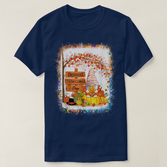T-shirt Heureux D'Être Appelé Pop Gnome Automne Thanksg (Design devant)